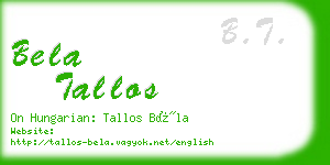 bela tallos business card